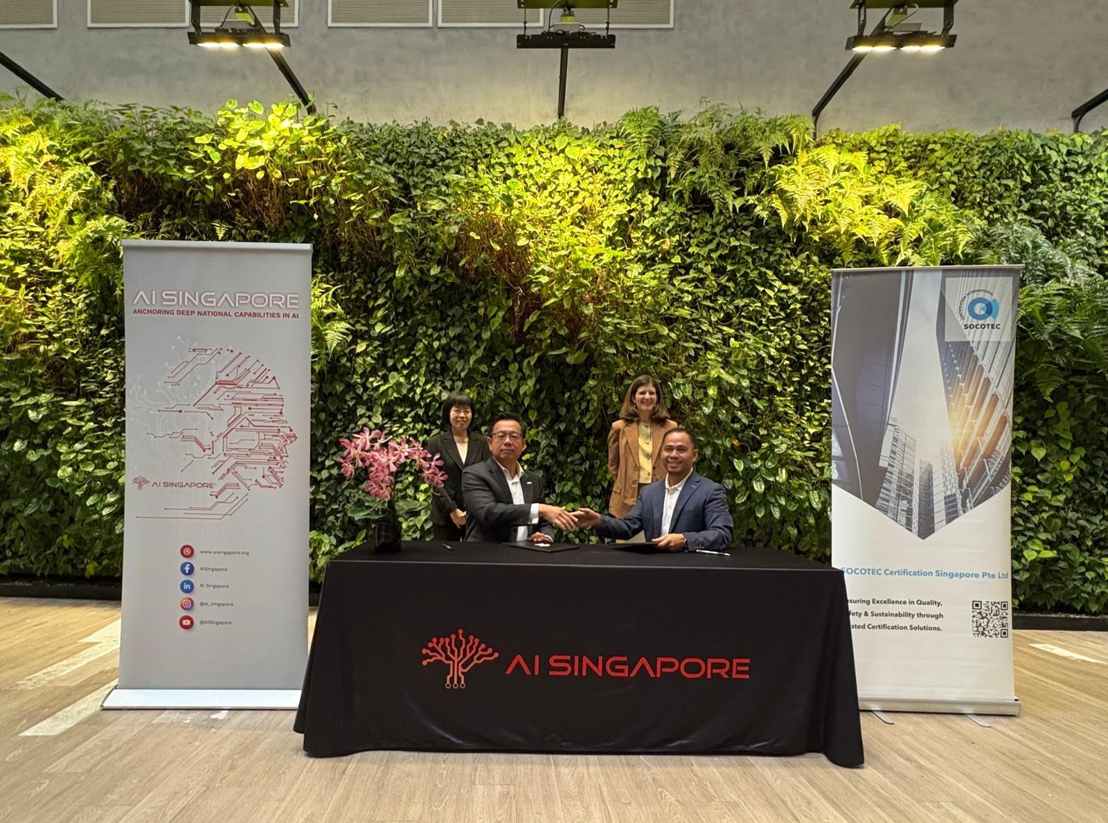 Signing of a Memorandum of Understanding between SOCOTEC Certification Singapore and AI Singapore